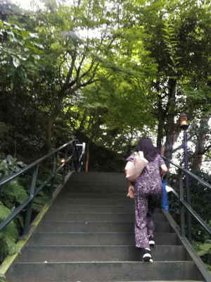 樹ガーデンの長い階段